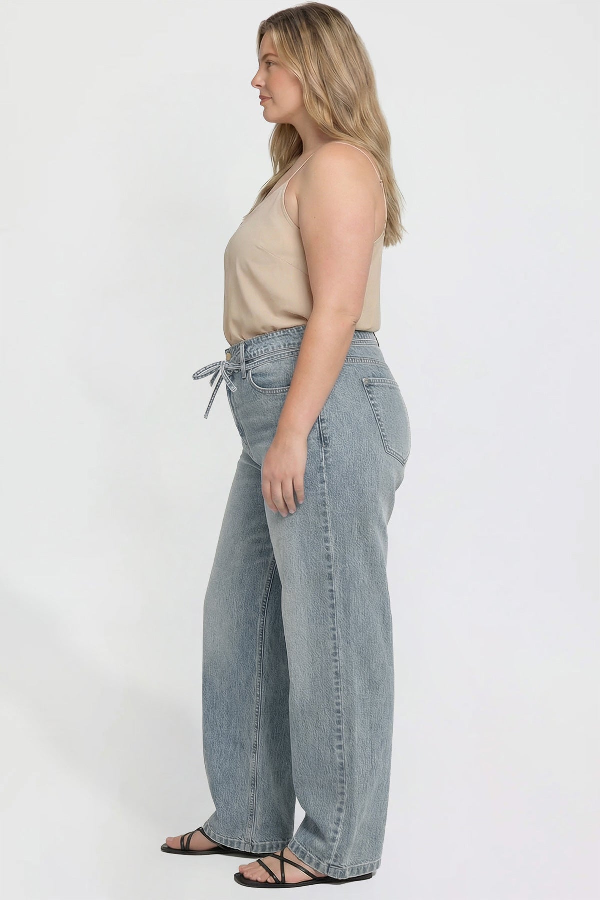 Women's Plus Luxe Wide Leg Tie Front Jeans