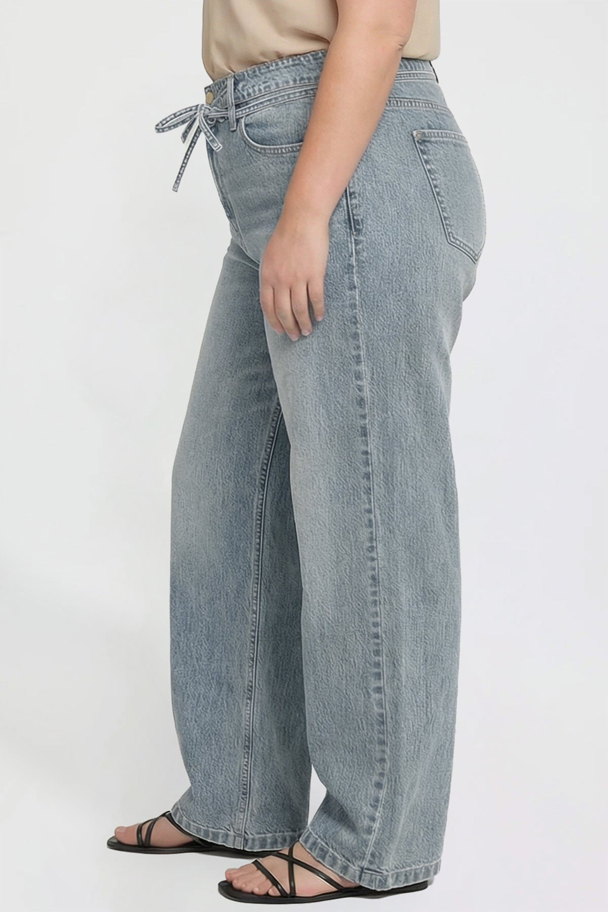 Women's Plus Luxe Wide Leg Tie Front Jeans