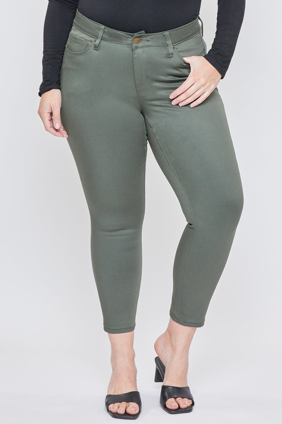 Women's Plus Size Hyperstretch Ankle Pants, Olive