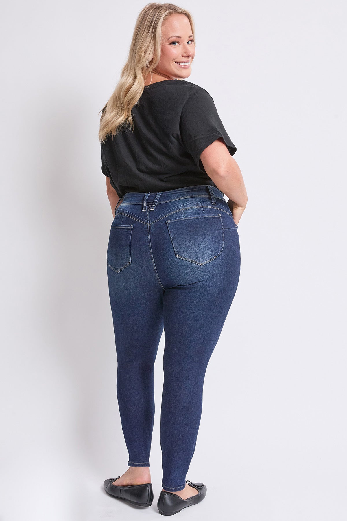 Women's Plus High Rise Curve Confidence WannaBettaButt Skinny Jeans