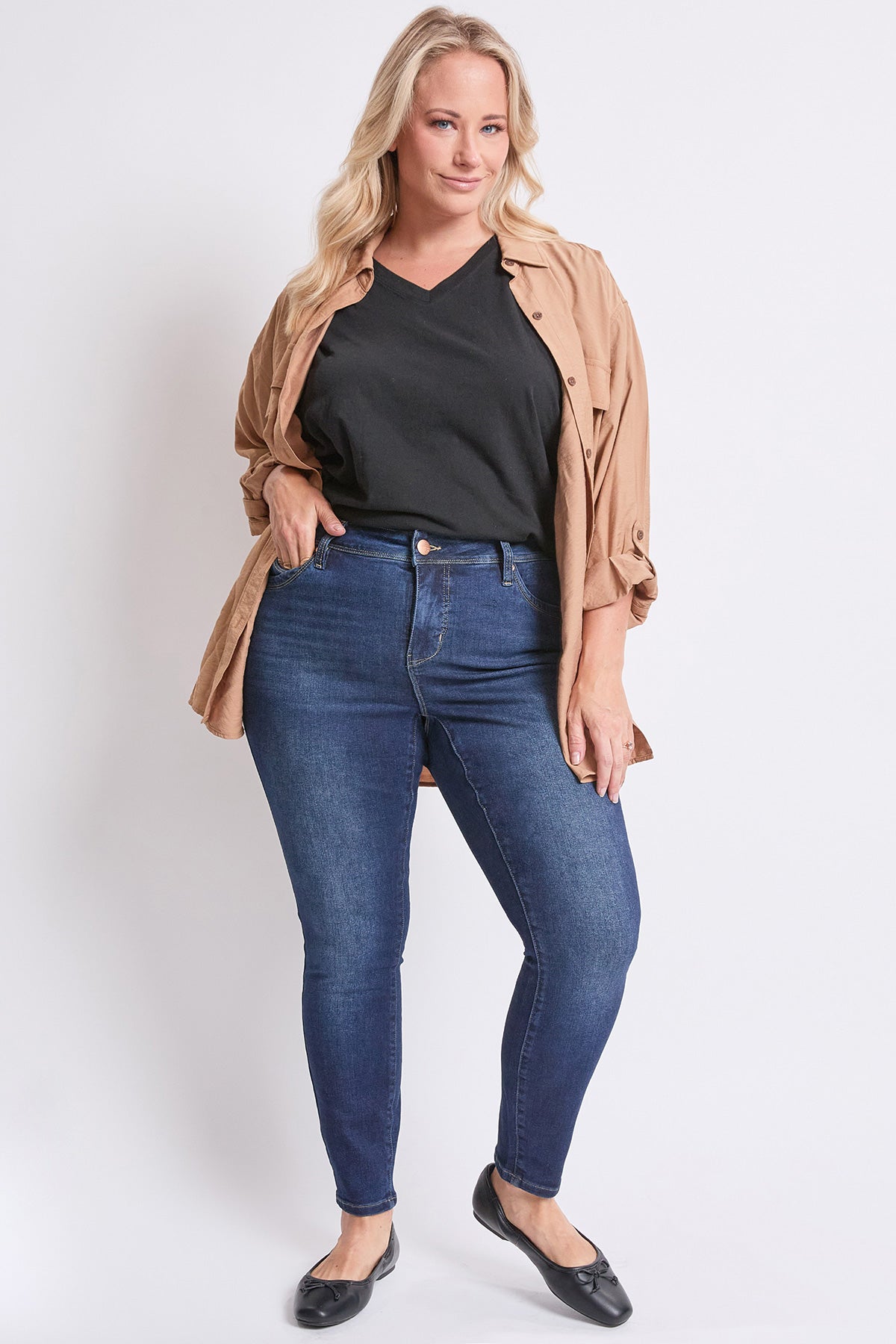 Women's Plus High Rise Curve Confidence WannaBettaButt Skinny Jeans