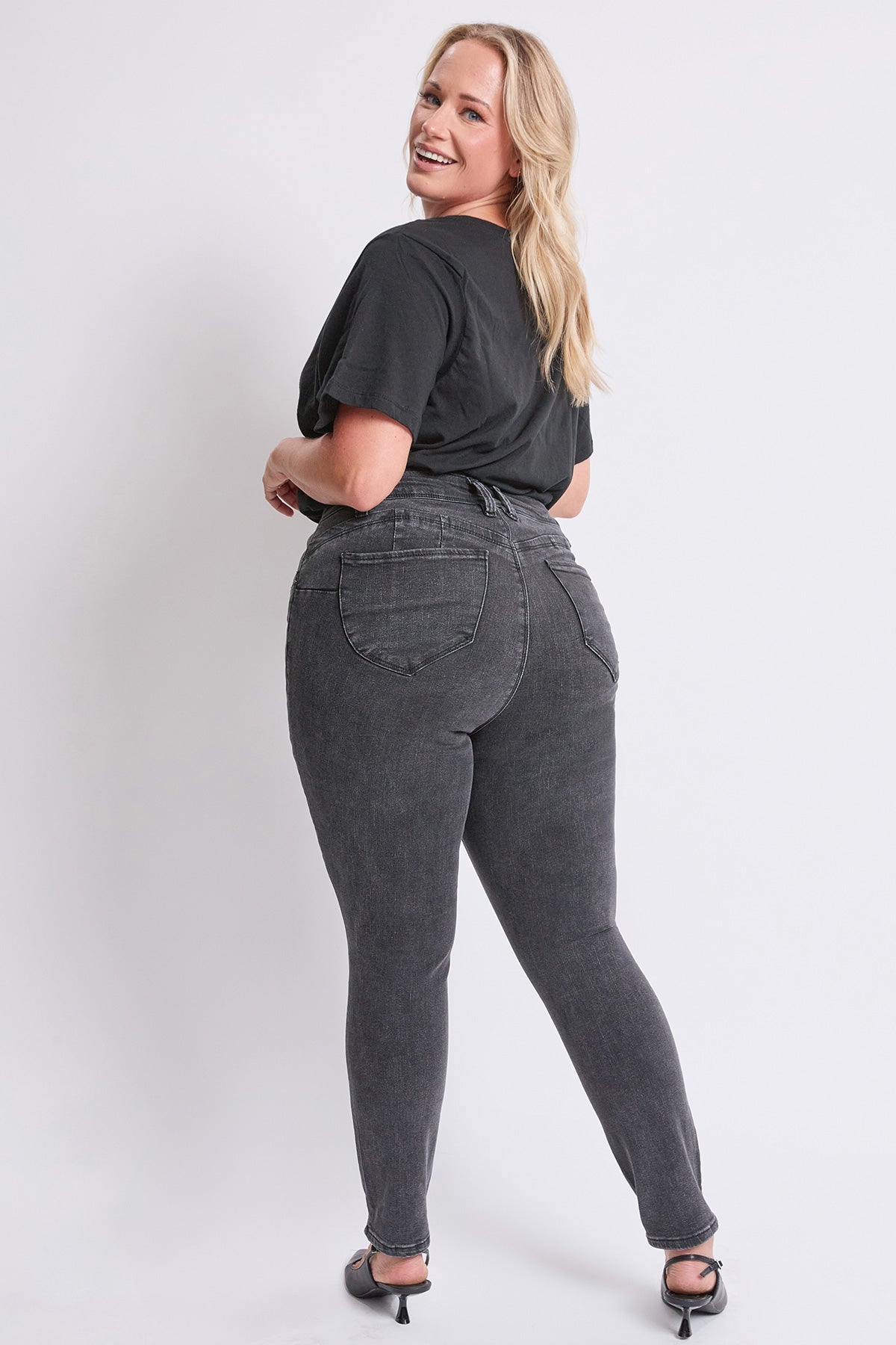 Women's Plus High Rise Curve Confidence WannaBettaButt Skinny Jeans