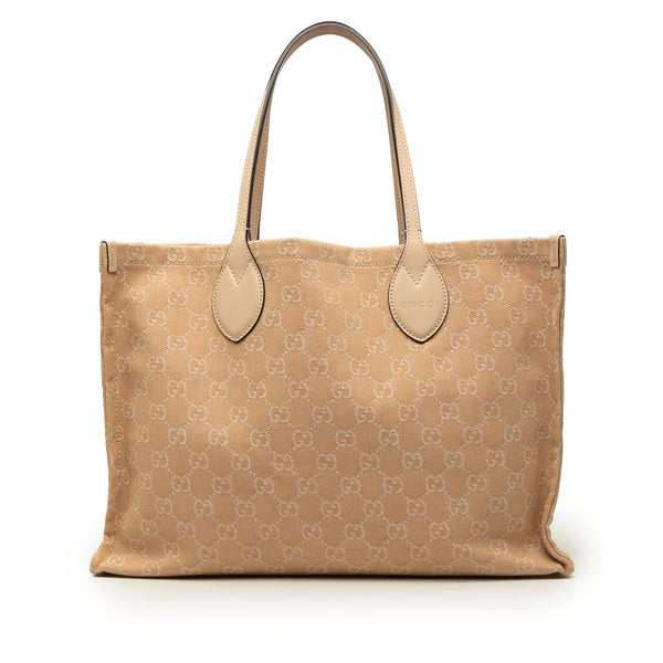 Tote Bag Ophidia Denim Beige (Pre-Owned)