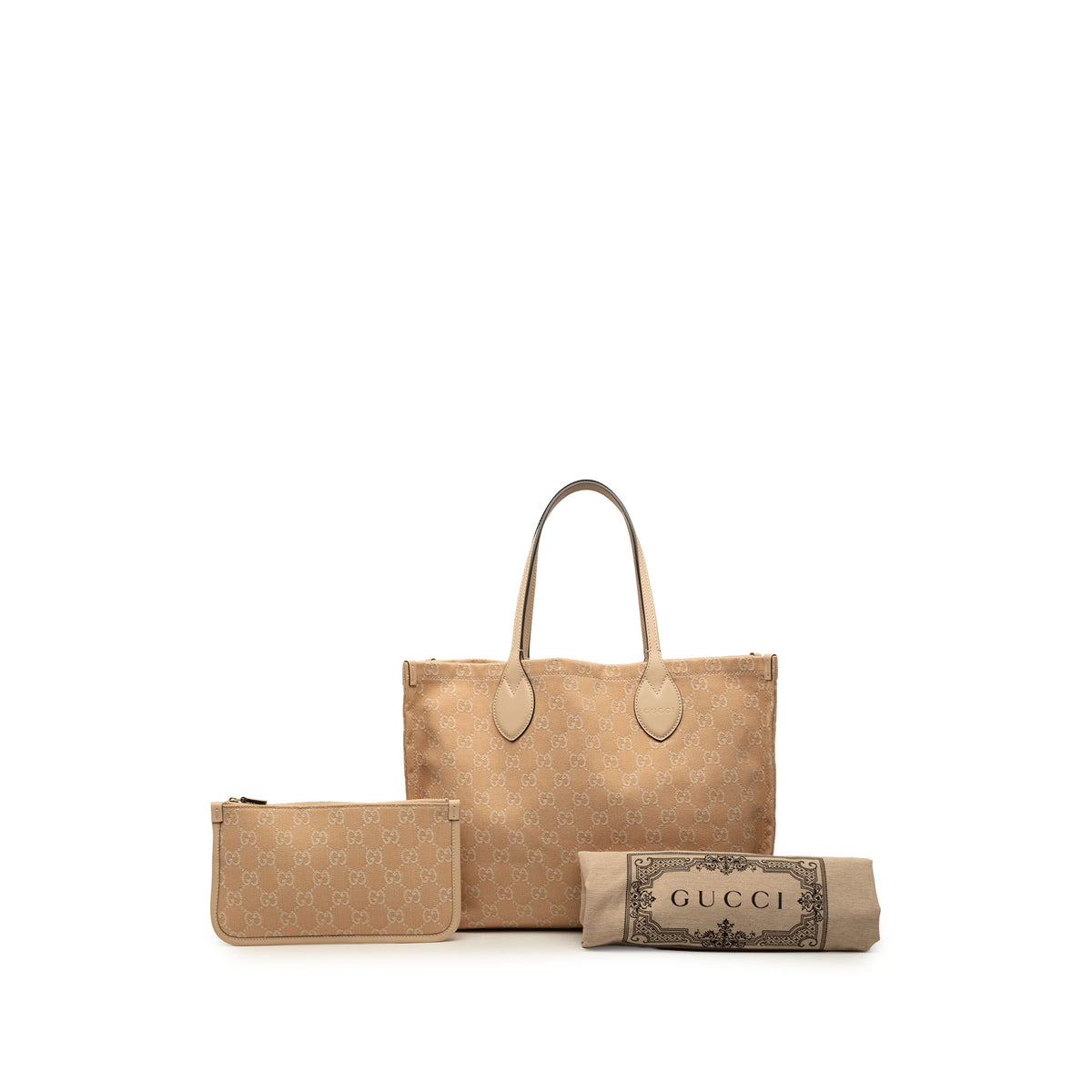 Tote Bag Ophidia Denim Beige (Pre-Owned)