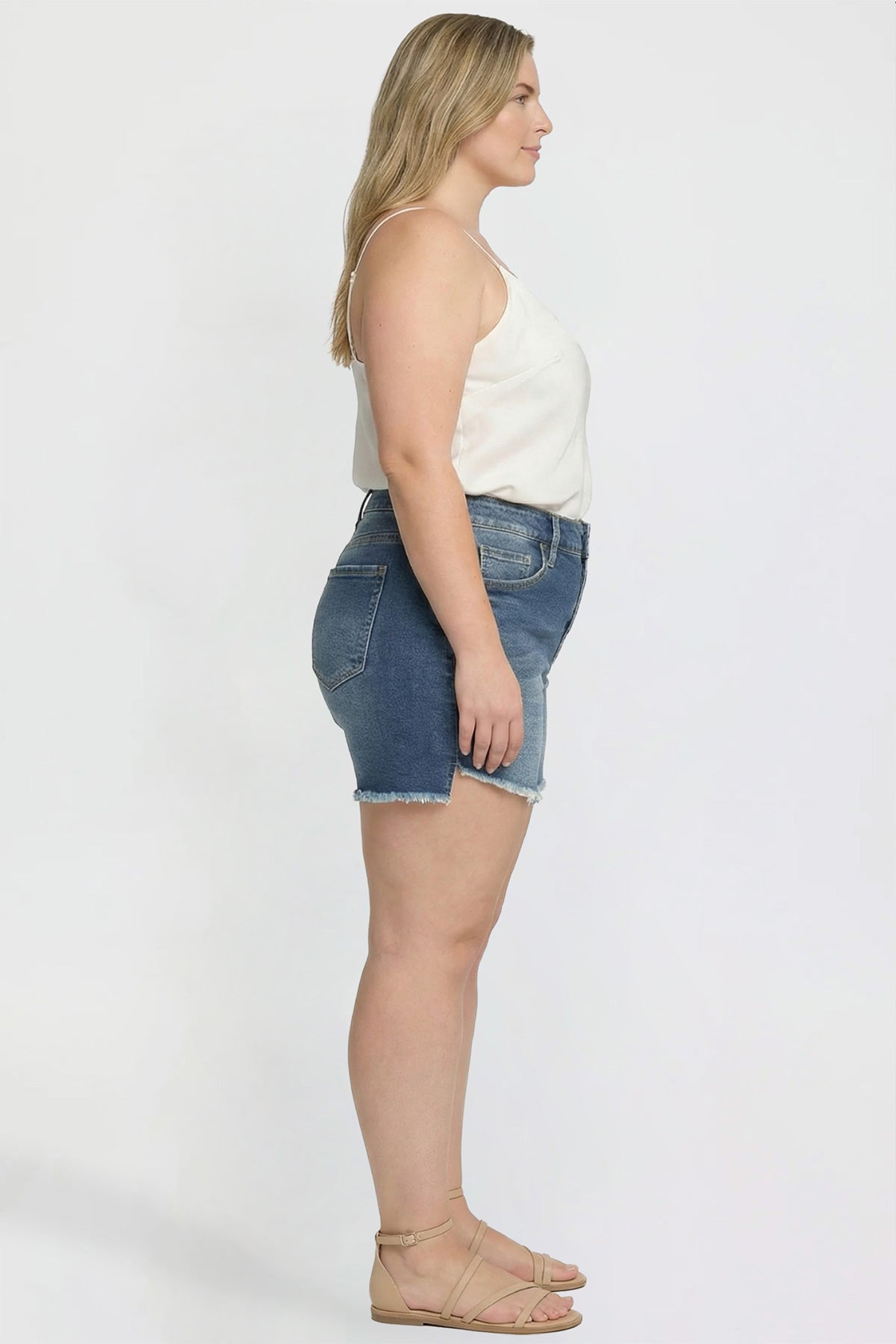 Women's Plus Premium Stretch Fray Hem Shorts