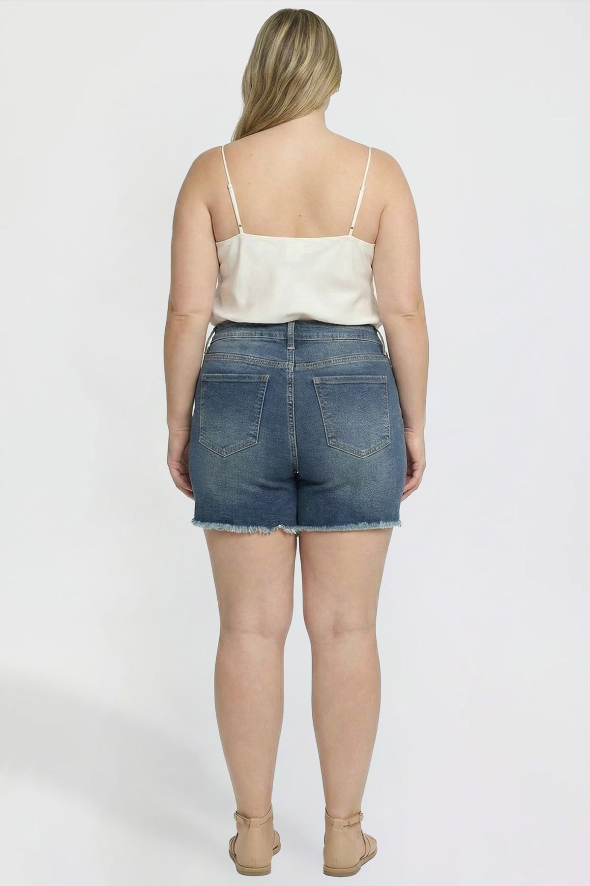 Women's Plus Premium Stretch Fray Hem Shorts