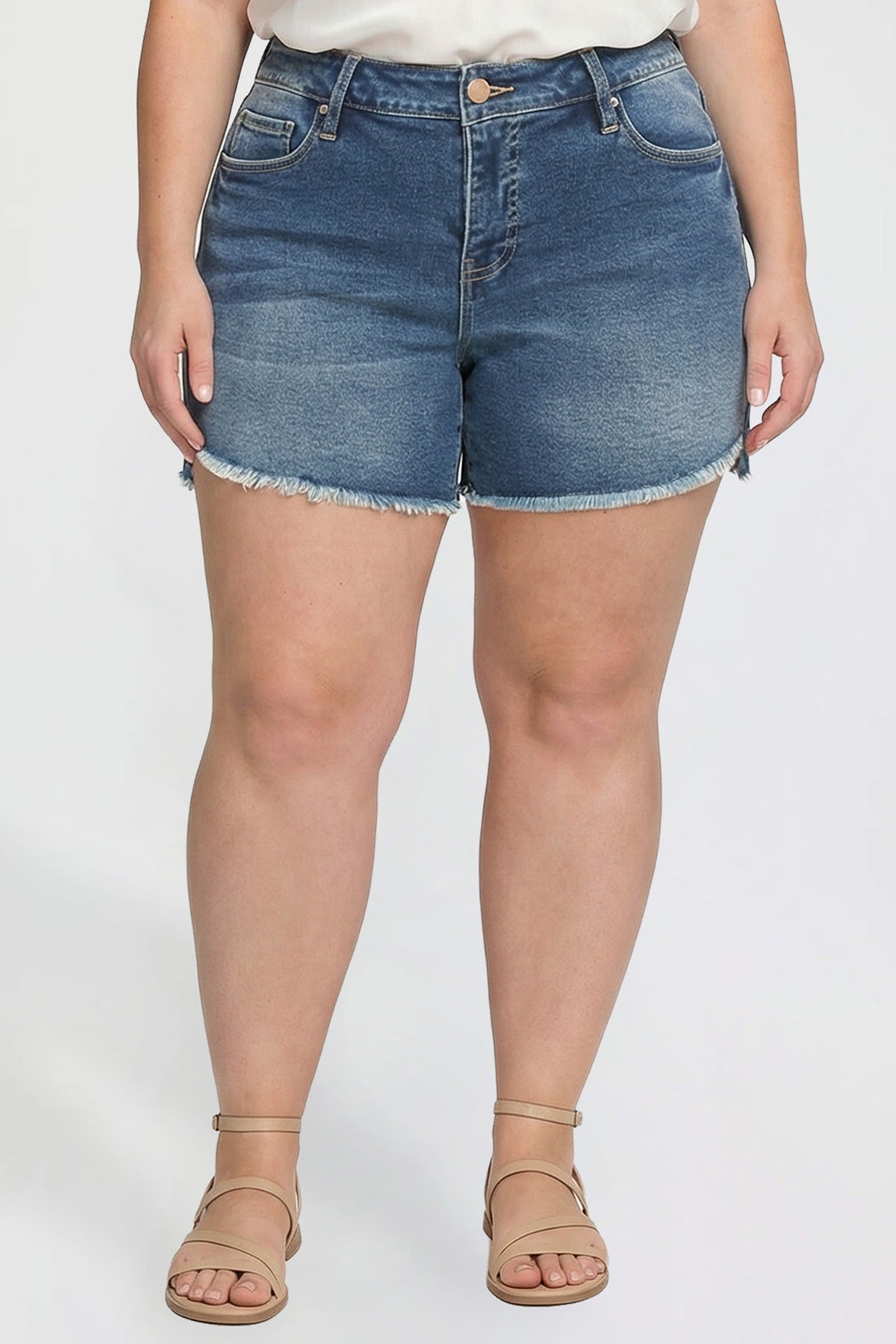 Women's Plus Premium Stretch Fray Hem Shorts