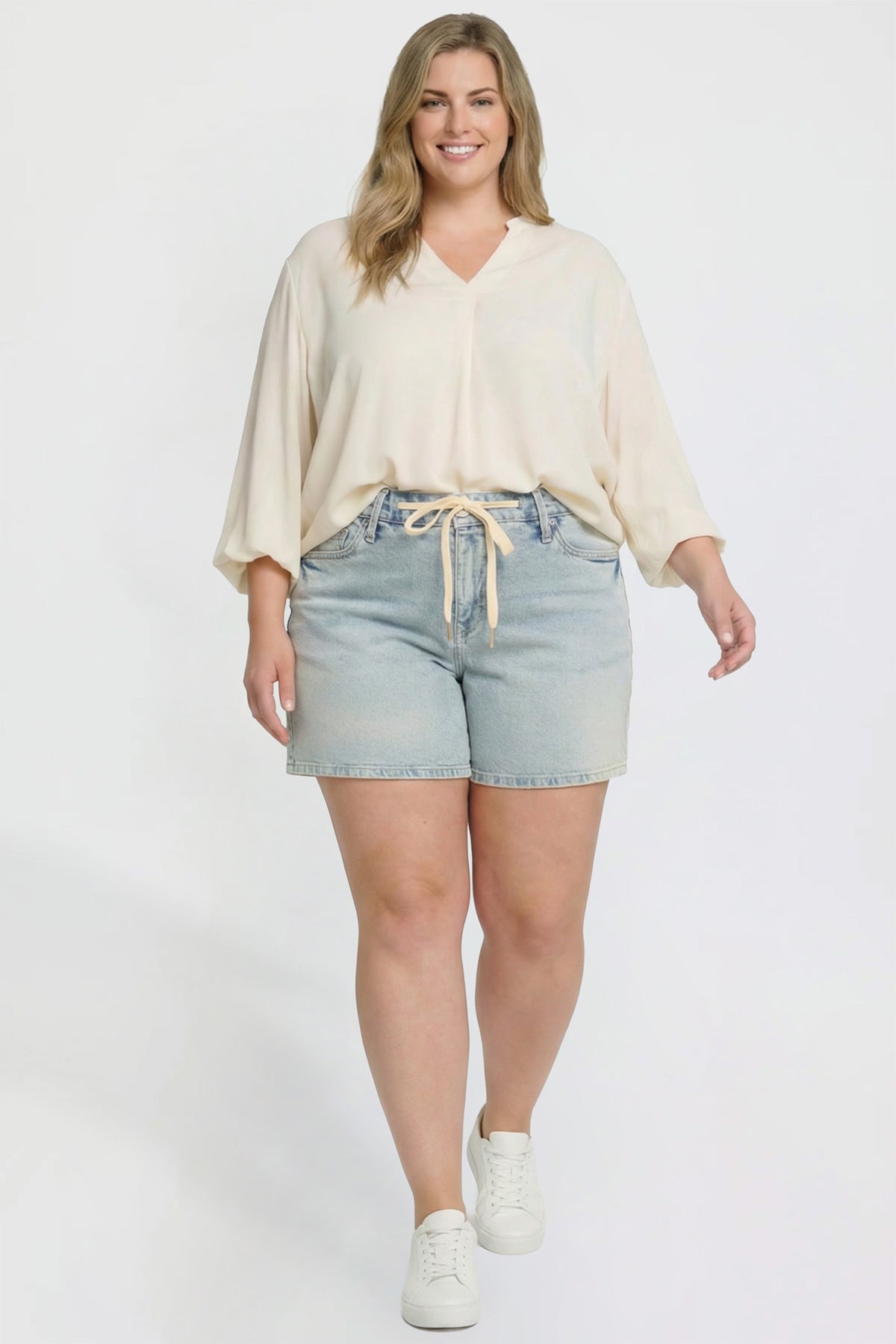 Women's Plus Luxe Tie Front Shorts