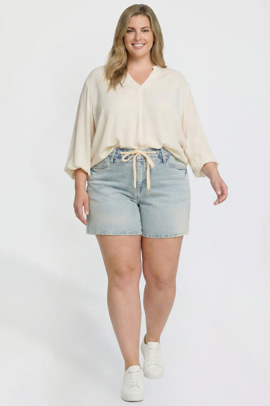 Women's Plus Luxe Tie Front Shorts