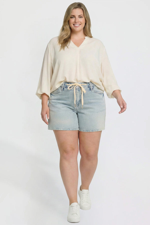 Women's Plus Luxe Tie Front Shorts