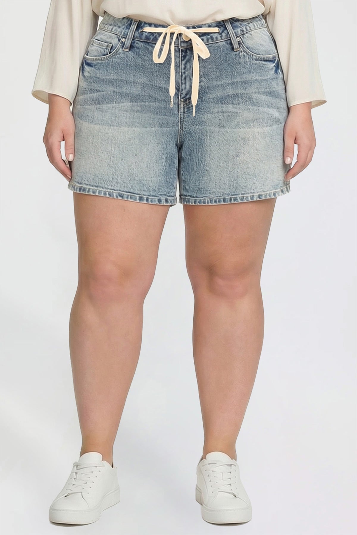 Women's Plus Luxe Tie Front Shorts
