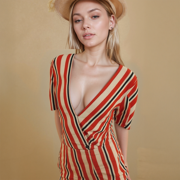 Women's Puff Sleeve Wrap Blouse in Poppy Multi