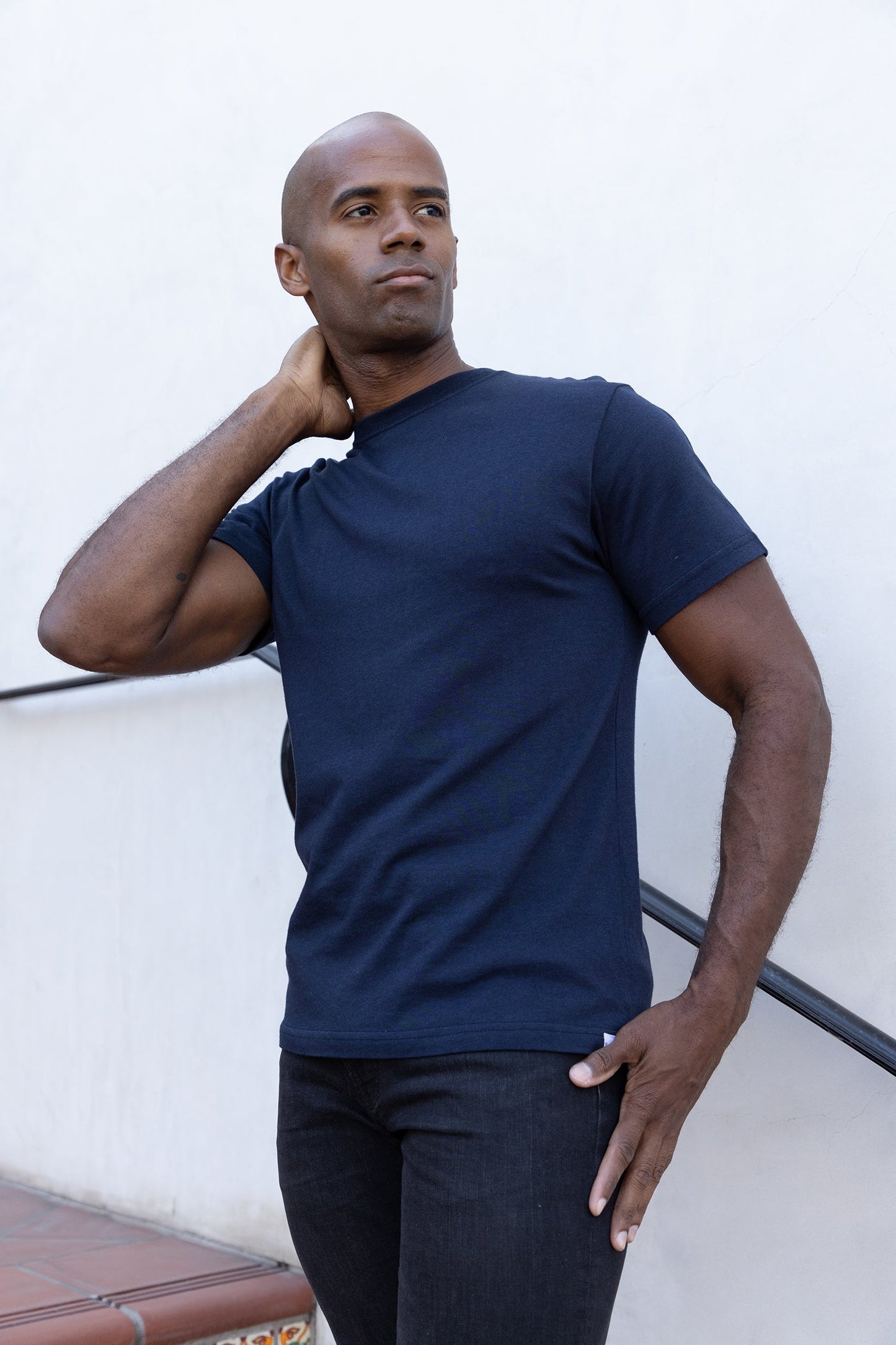 Men's Bamboo Viscose/Organic Cotton Short Sleeve Contrast Stitch T-Shirt