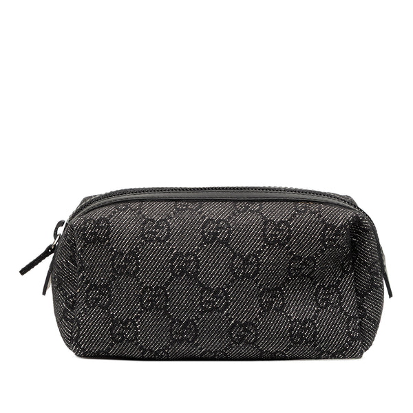 Cosmetic Pouch GG Denim Grey (Pre-Owned)