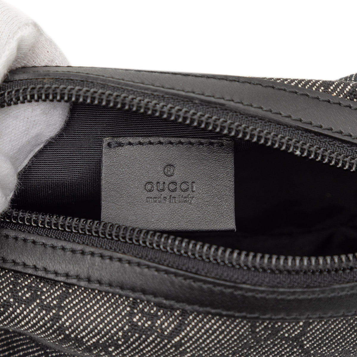 Cosmetic Pouch GG Denim Grey (Pre-Owned)