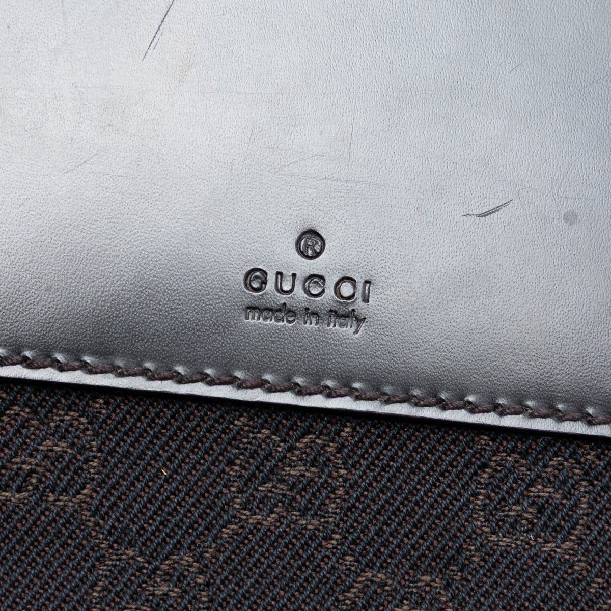 Tote Bag GG Denim Brown (Pre-Owned)