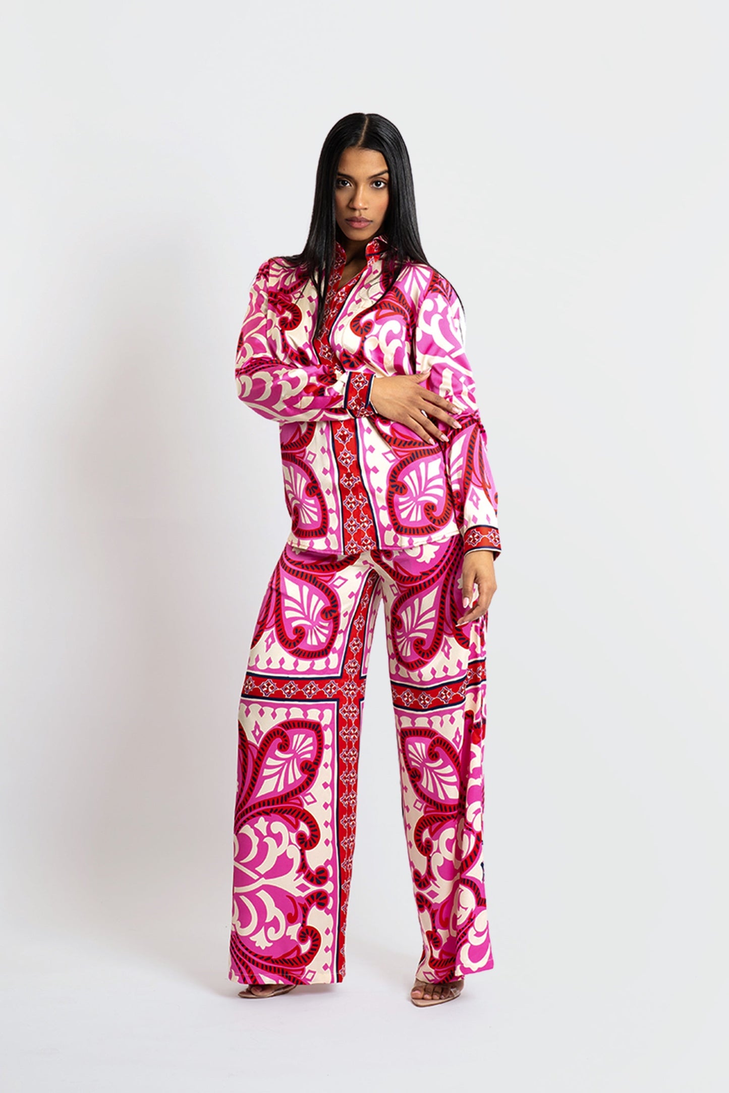 Yaya Baroque Print Pants Set