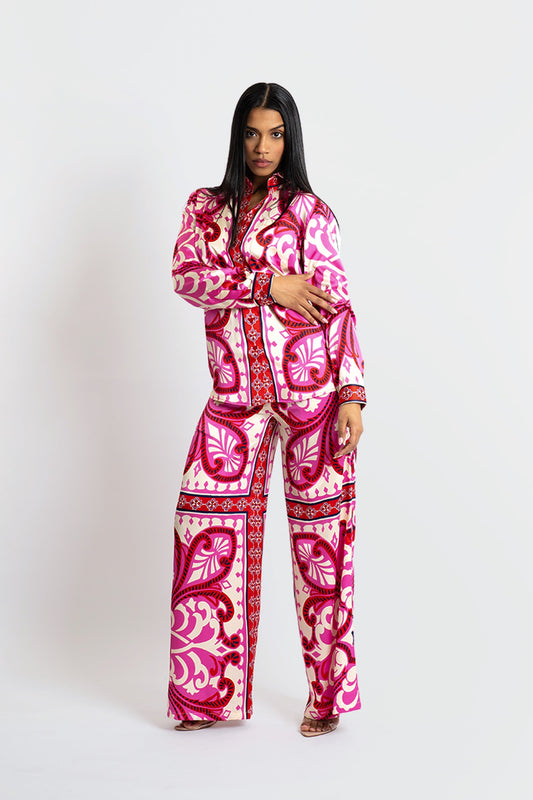 Yaya Baroque Print Pants Set