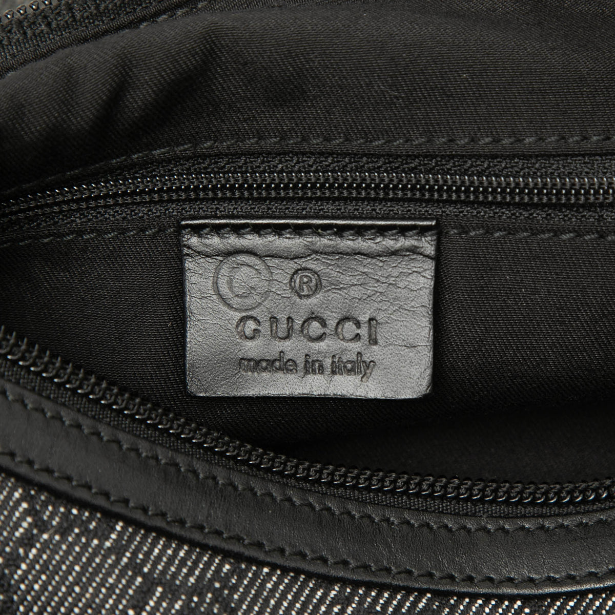 Shoulder Bag GG Denim Black (Pre-Owned)