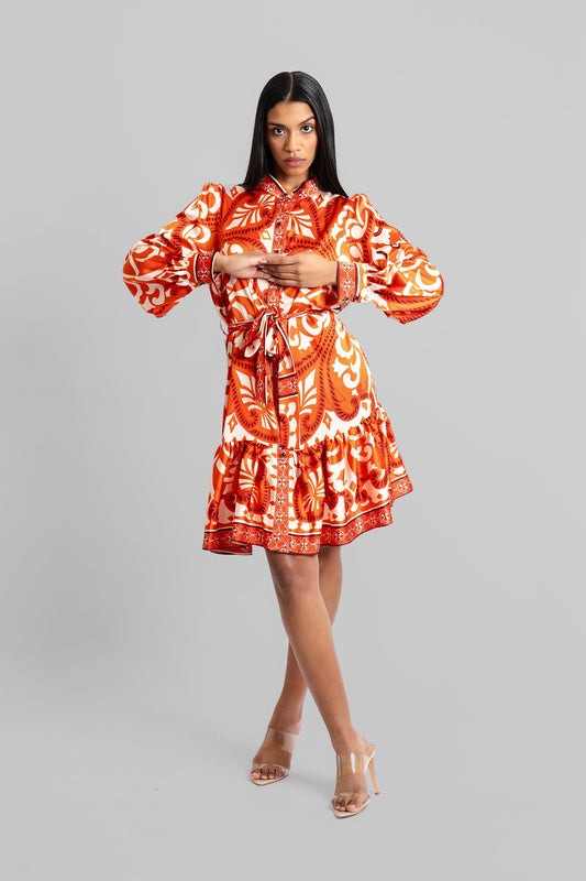 Zara Baroque Print Dress
