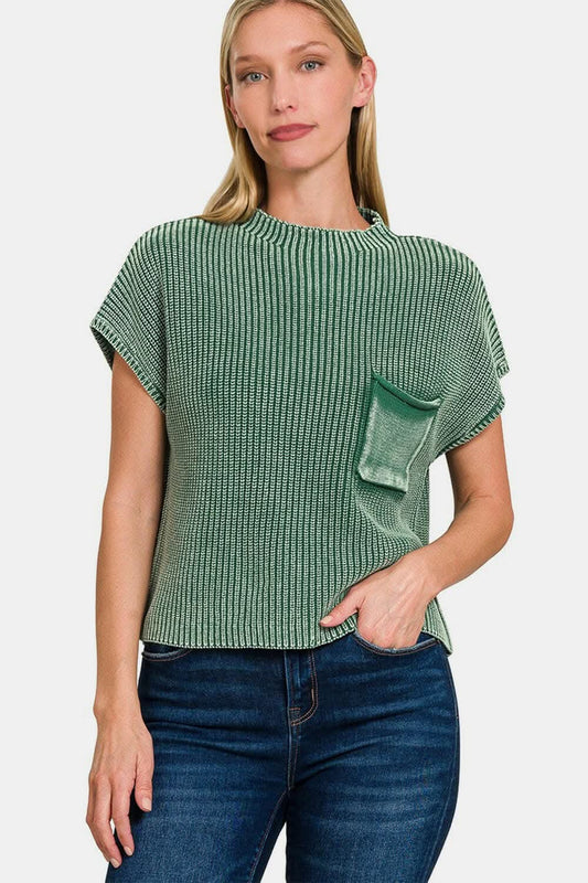Trendsi Zenana cropped mock neck sweater