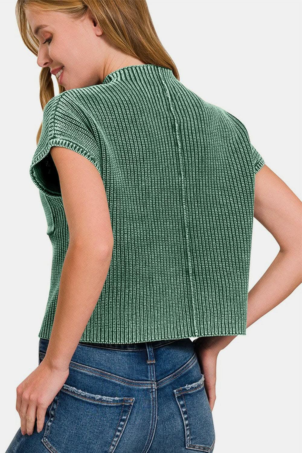 Trendsi Zenana cropped mock neck sweater