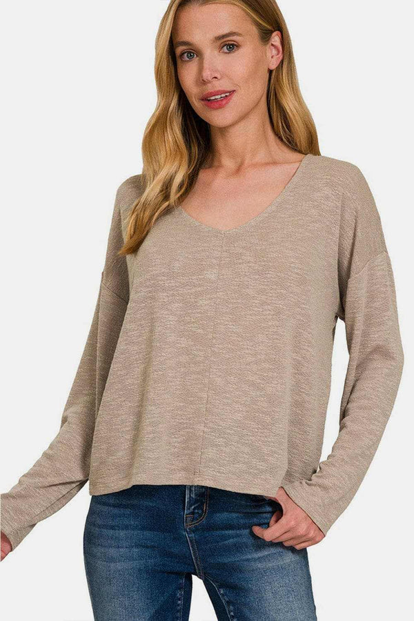 Trendsi Leggings - Zenana dropped shoulder tee