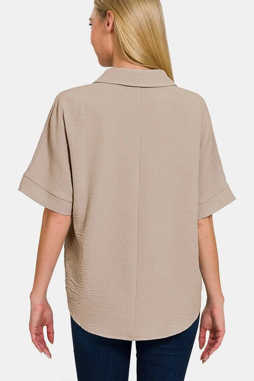 Trendsi Zenana textured collared top