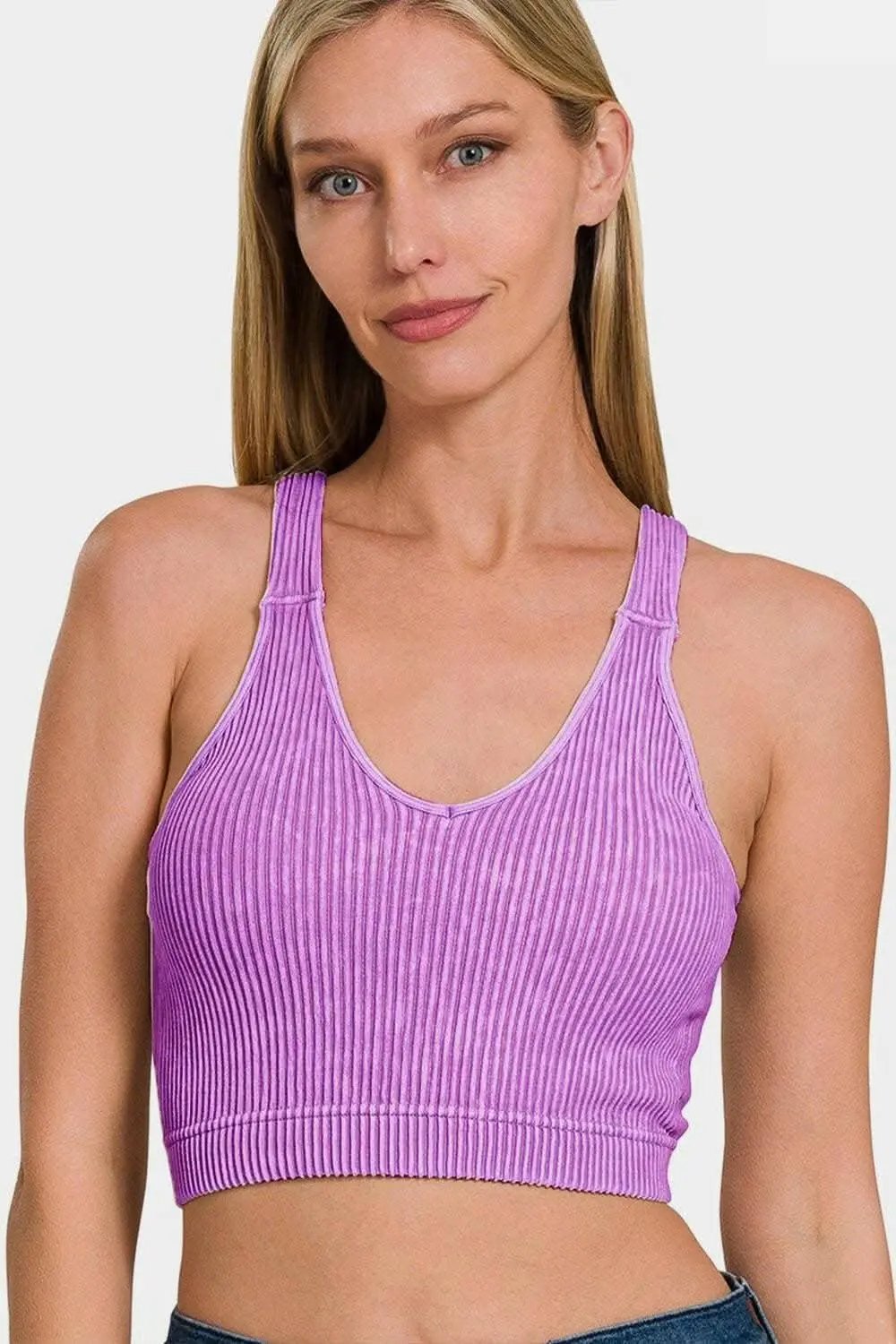 Crop Tank - Vintage Ribbed - Zenana Style