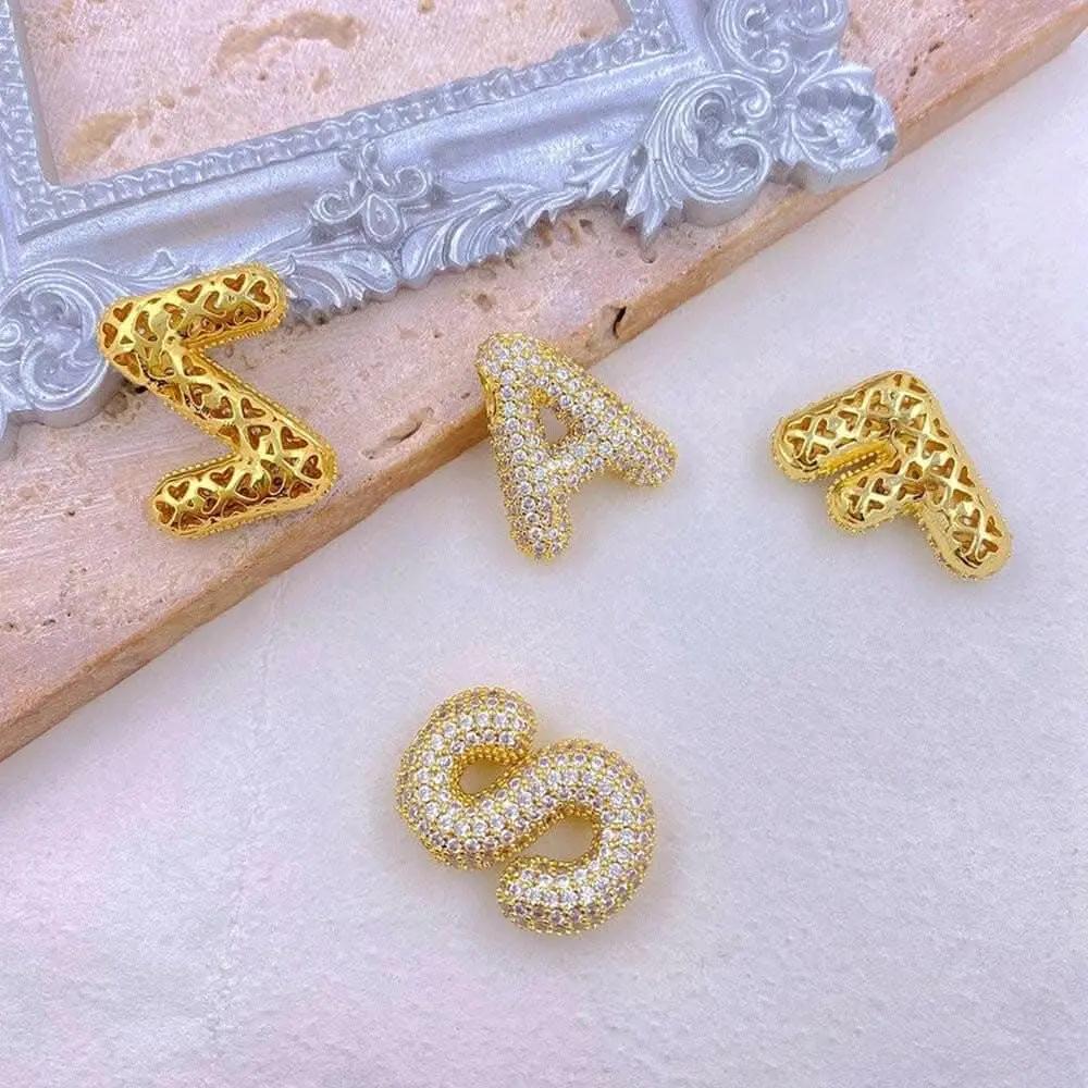 Trendsi Necklaces - Zircon gold letter charm pendant