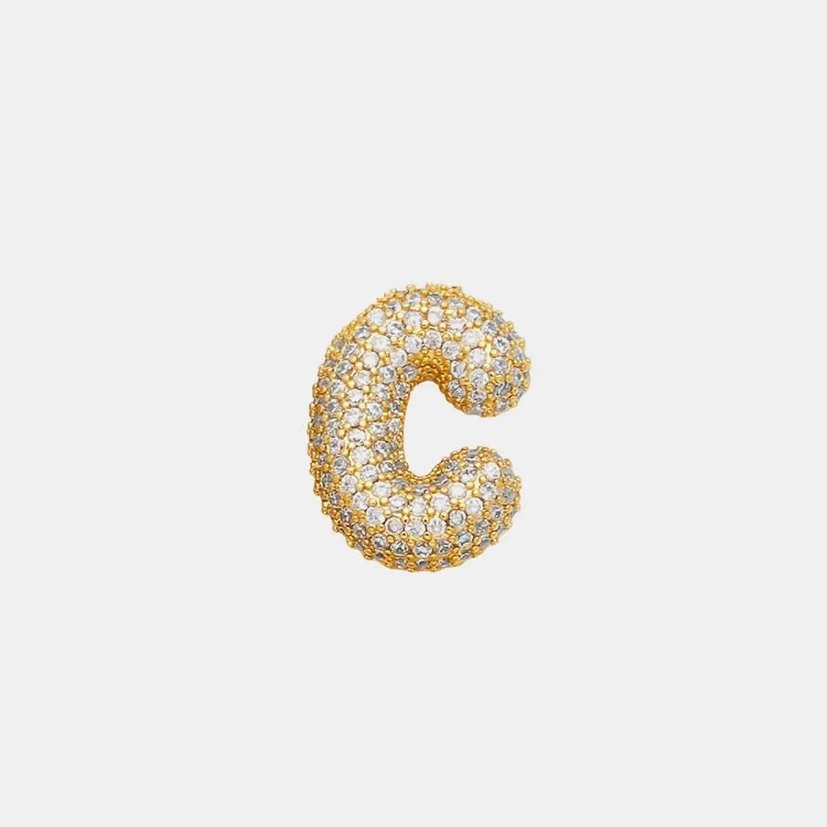 Trendsi Necklaces - Zircon gold letter charm pendant