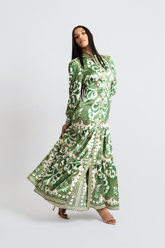 Zuri Baroque Print Dress