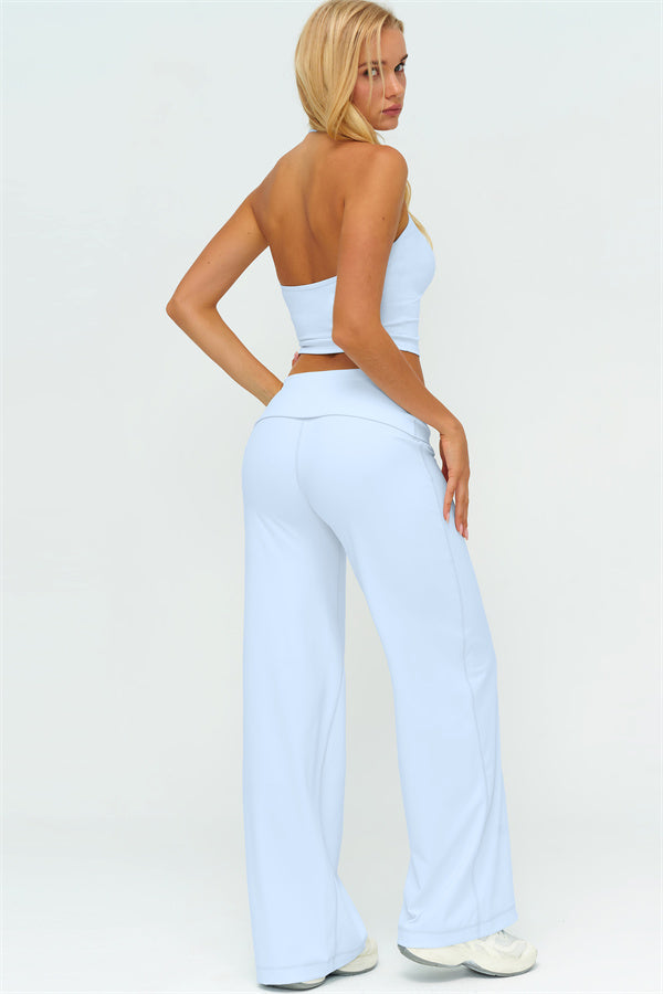 The Twirl Halter Tank Top Straight Leg Pants 2-Piece Set