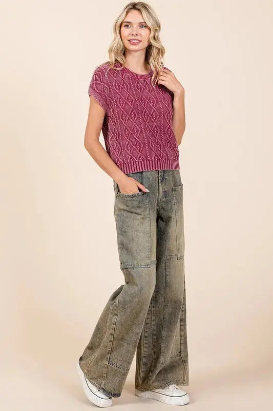 Women's Jeans - Everyday Comfort - Washed Wide Leg