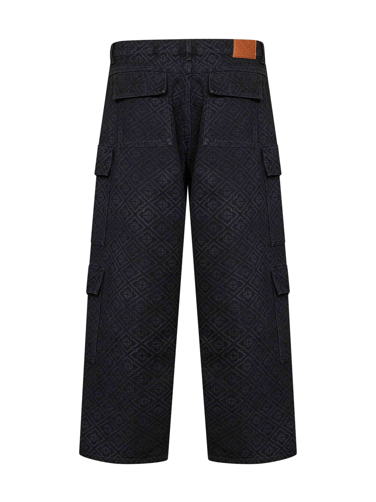 Cargo Jeans Monogram Black Cotton