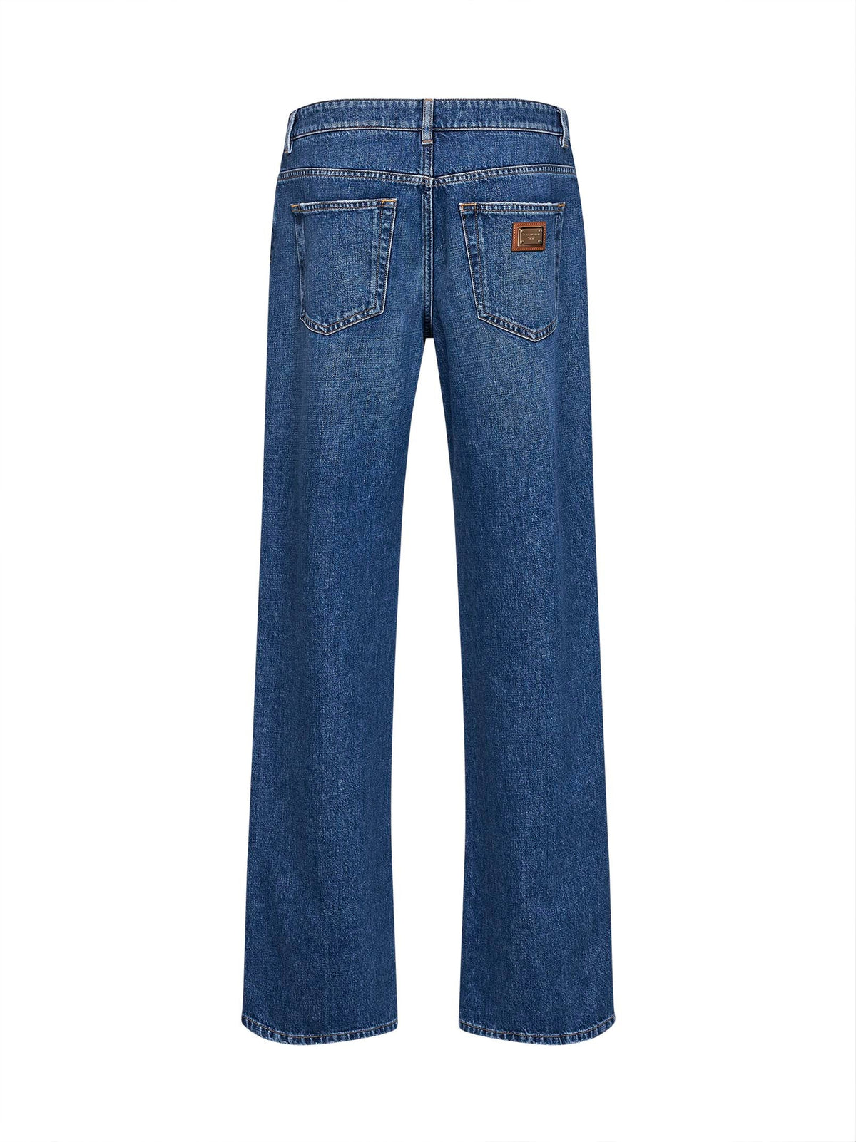 Jeans Blue Cotton Straight Leg