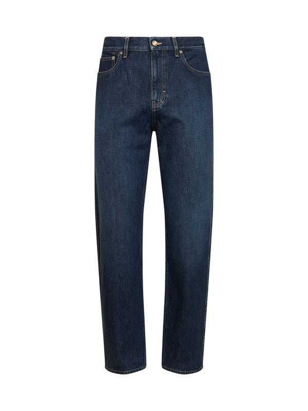 Slim-Fit Jeans in Blue Cotton Denim