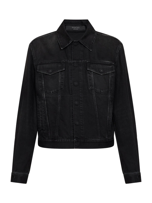 Denim Jacket Black Washed Cotton