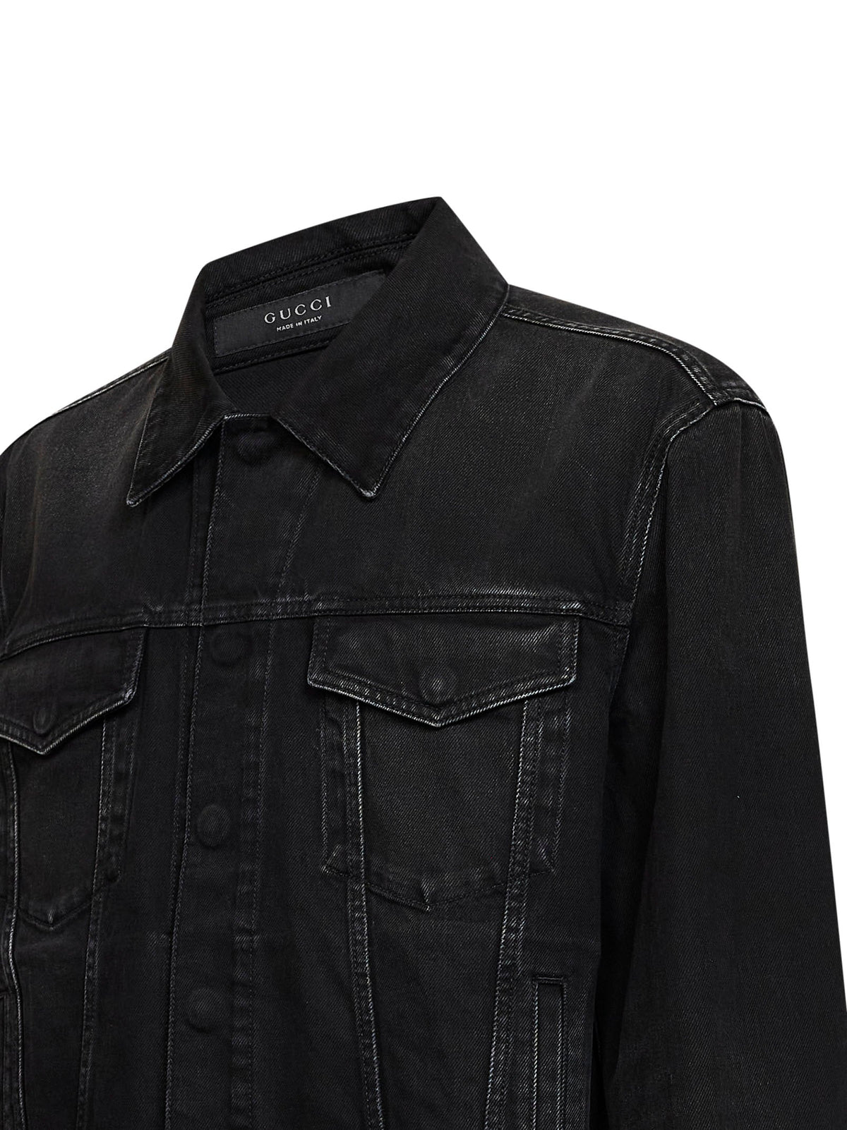Denim Jacket Black Washed Cotton