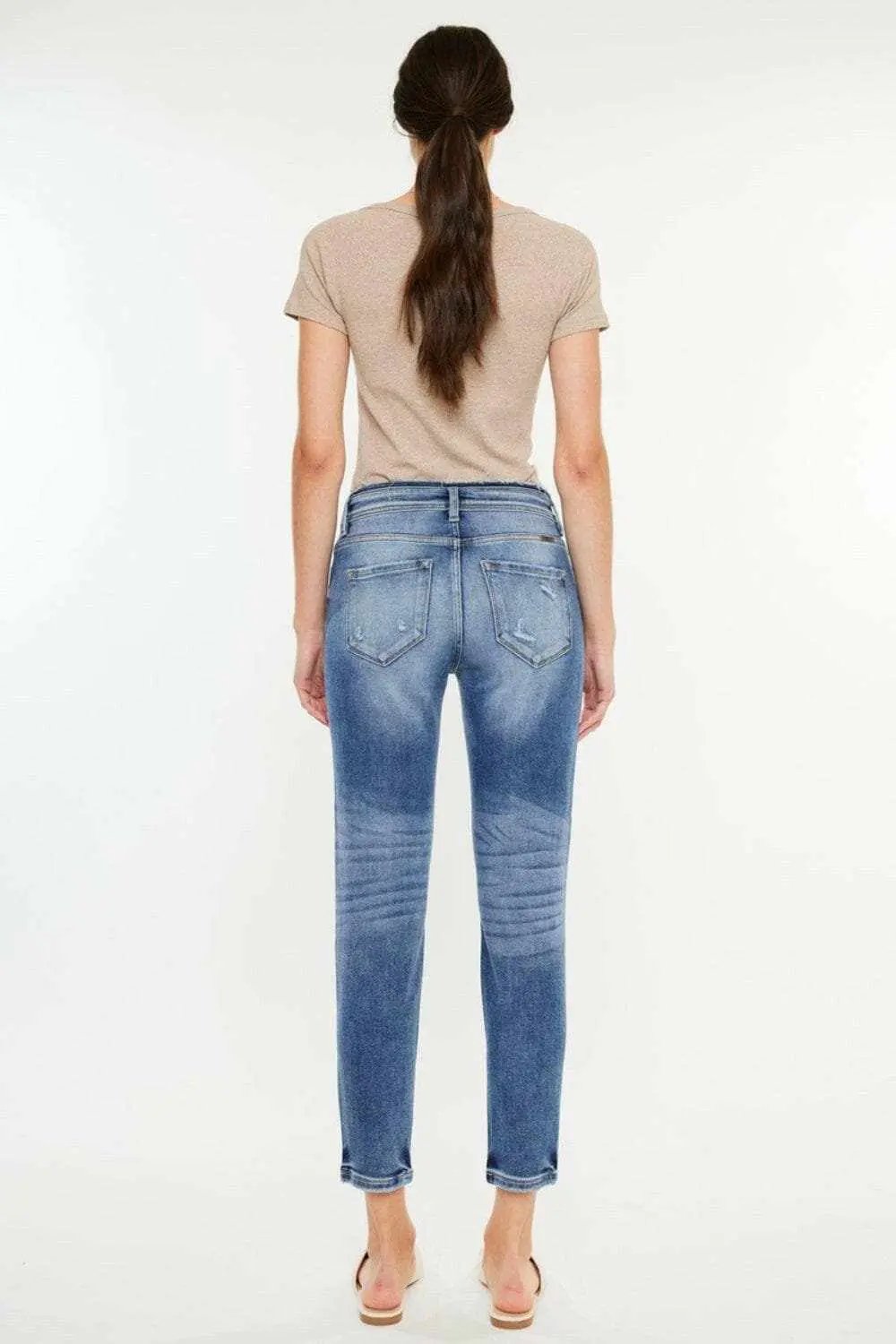 Trendsi Premium Kancan high rise mom jeans, distressed