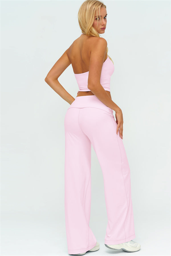 The Twirl Halter Tank Top Straight Leg Pants 2-Piece Set