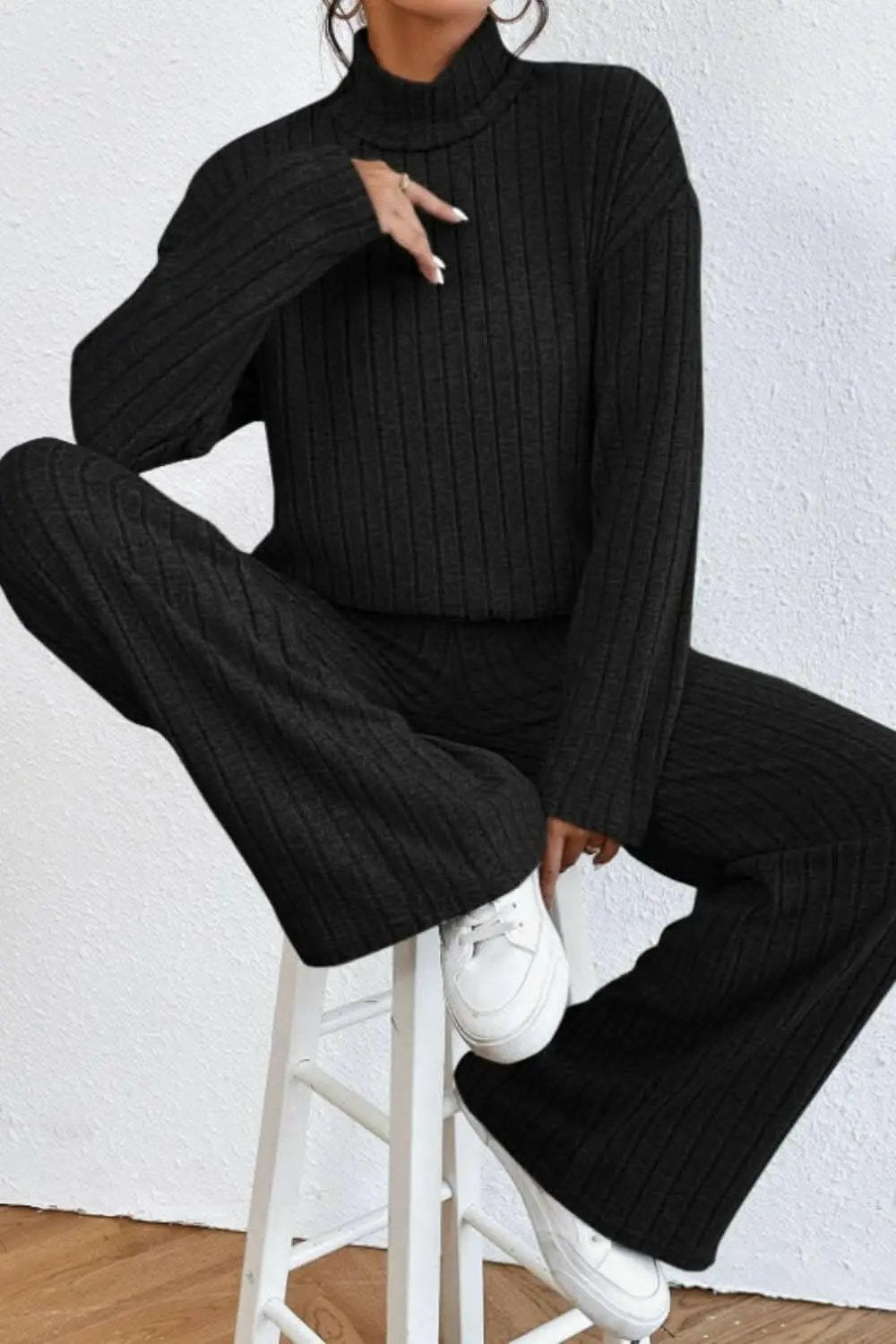 Trendsi Two-Piece Sets - Chic mock neck top & pants set - Premium Quality