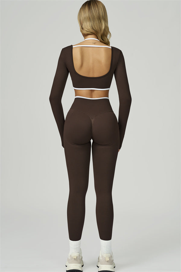 The Prime Line Long Sleeve Crop Top Leggings 2-Piece Set