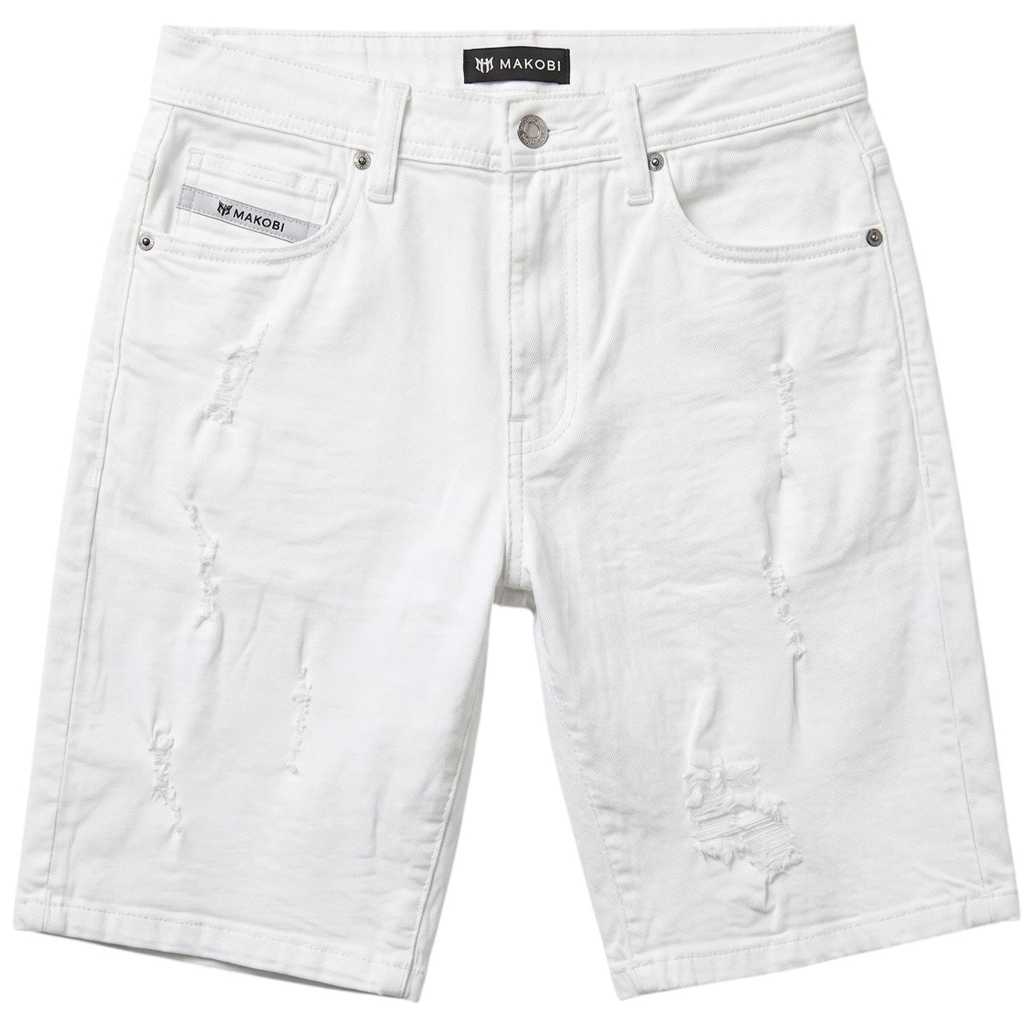M613 Pastoni Denim Shorts - White