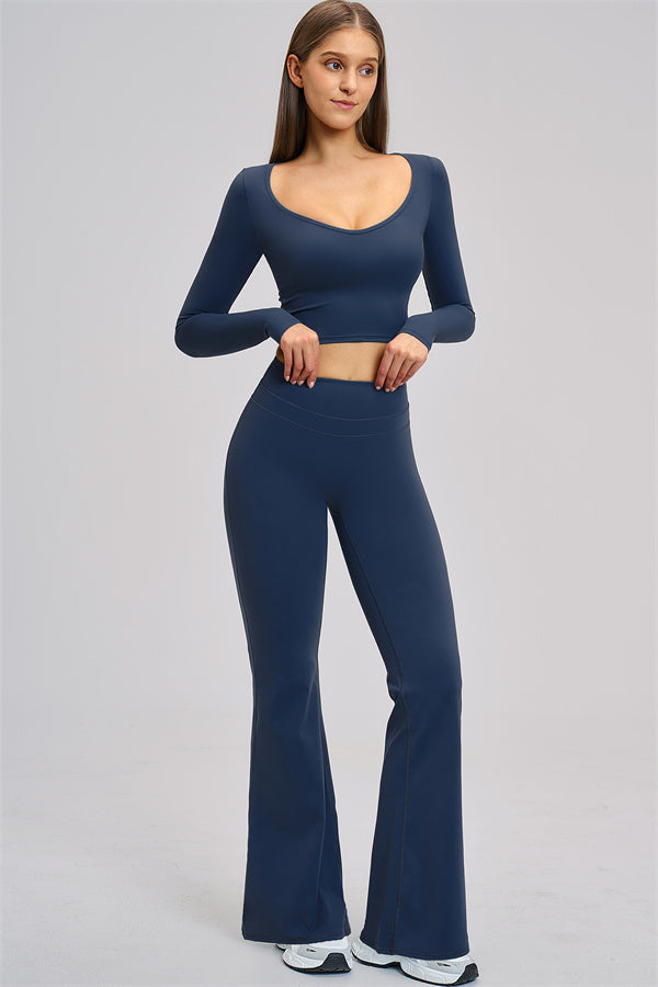 The Stride Long Sleeve T-shirt Flared Leggings 2-Piece Set