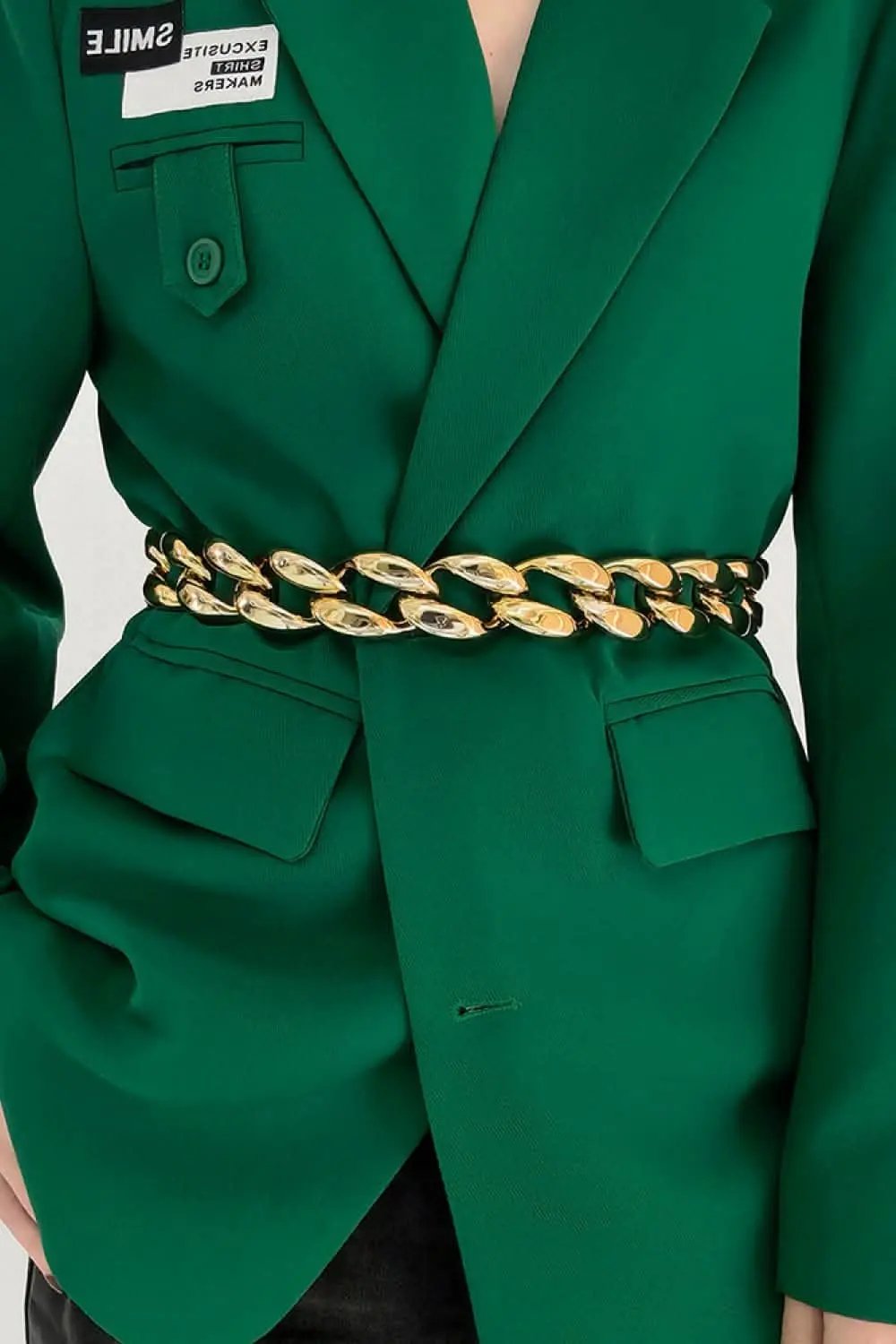 Trendsi Chic acrylic curb chain belt 1.2"