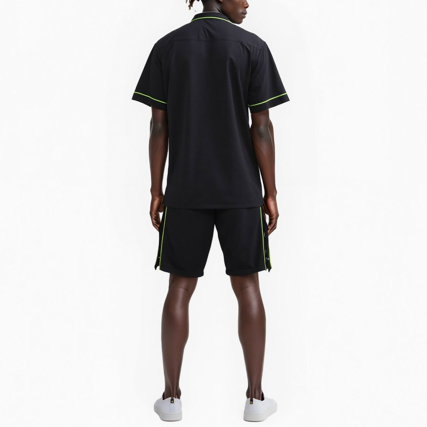 Blank State Men's Snap Button Gym Shorts in Black