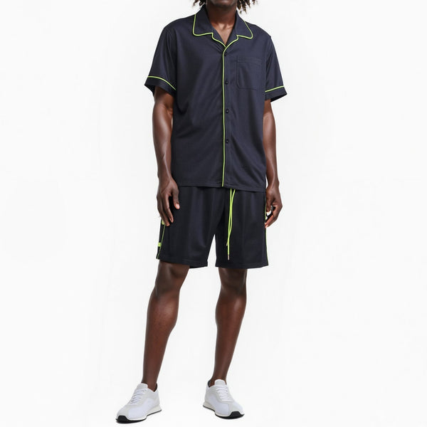 Blank State Men's Snap Button Gym Shorts in Black