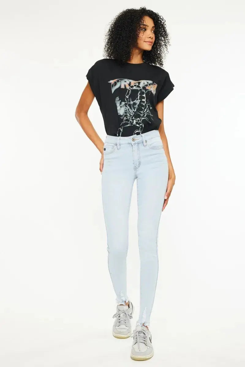 Skinny Jeans - High Rise - Light Wash Denim