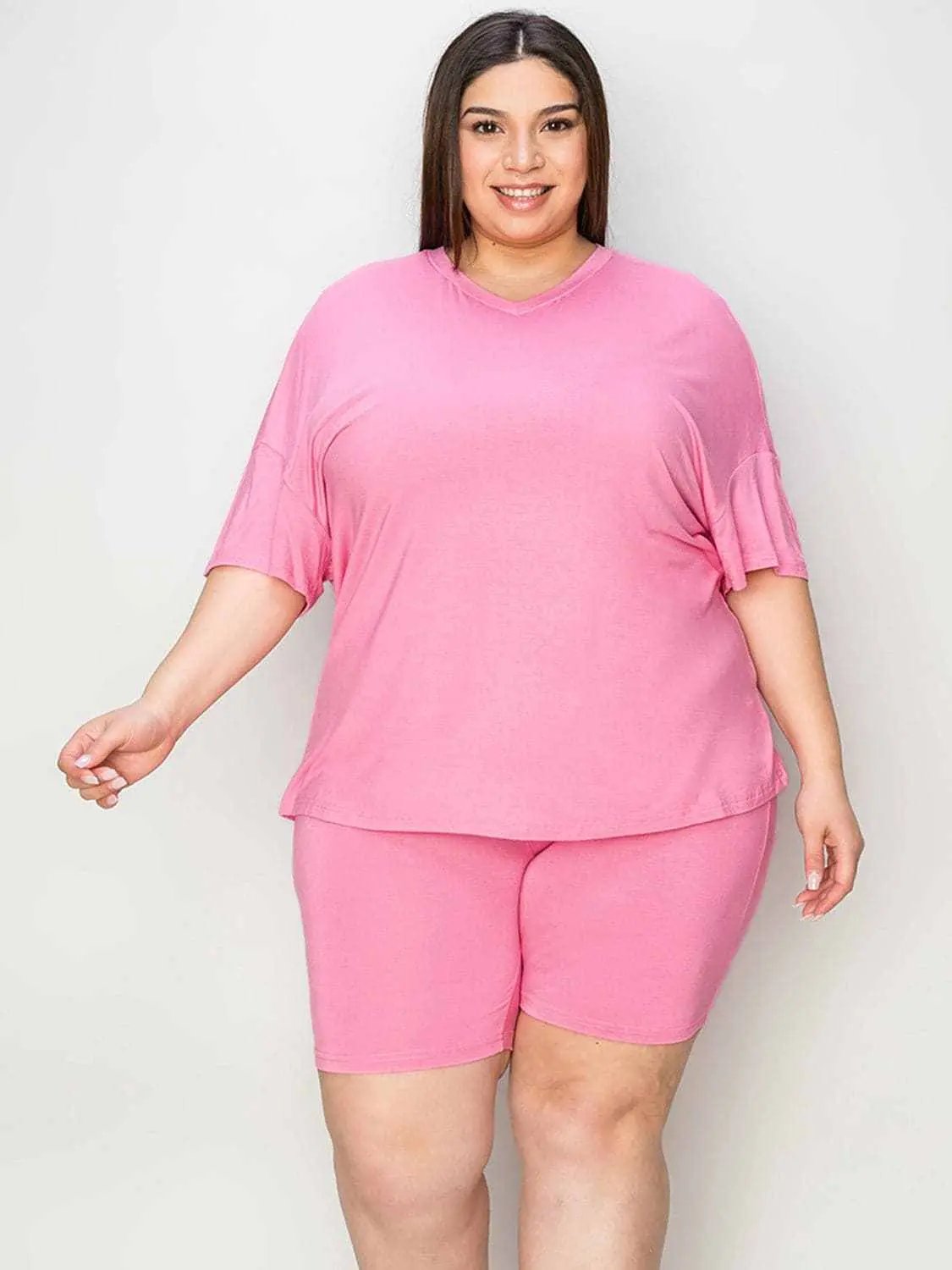 Basic Bae V-neck T-shirt & Shorts Set by Trendsi